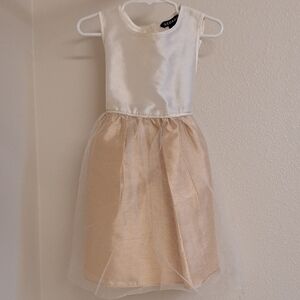 George Cream and Gold Sleeveless Dress